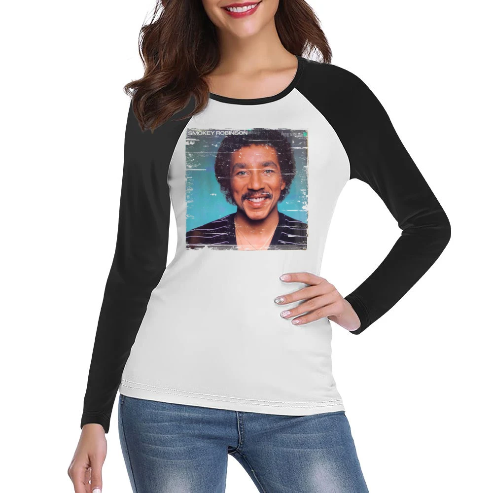 Smokey Robinson Being With You Album Cover Distressed Image Women Ladies Long Sleeve T-Shirt