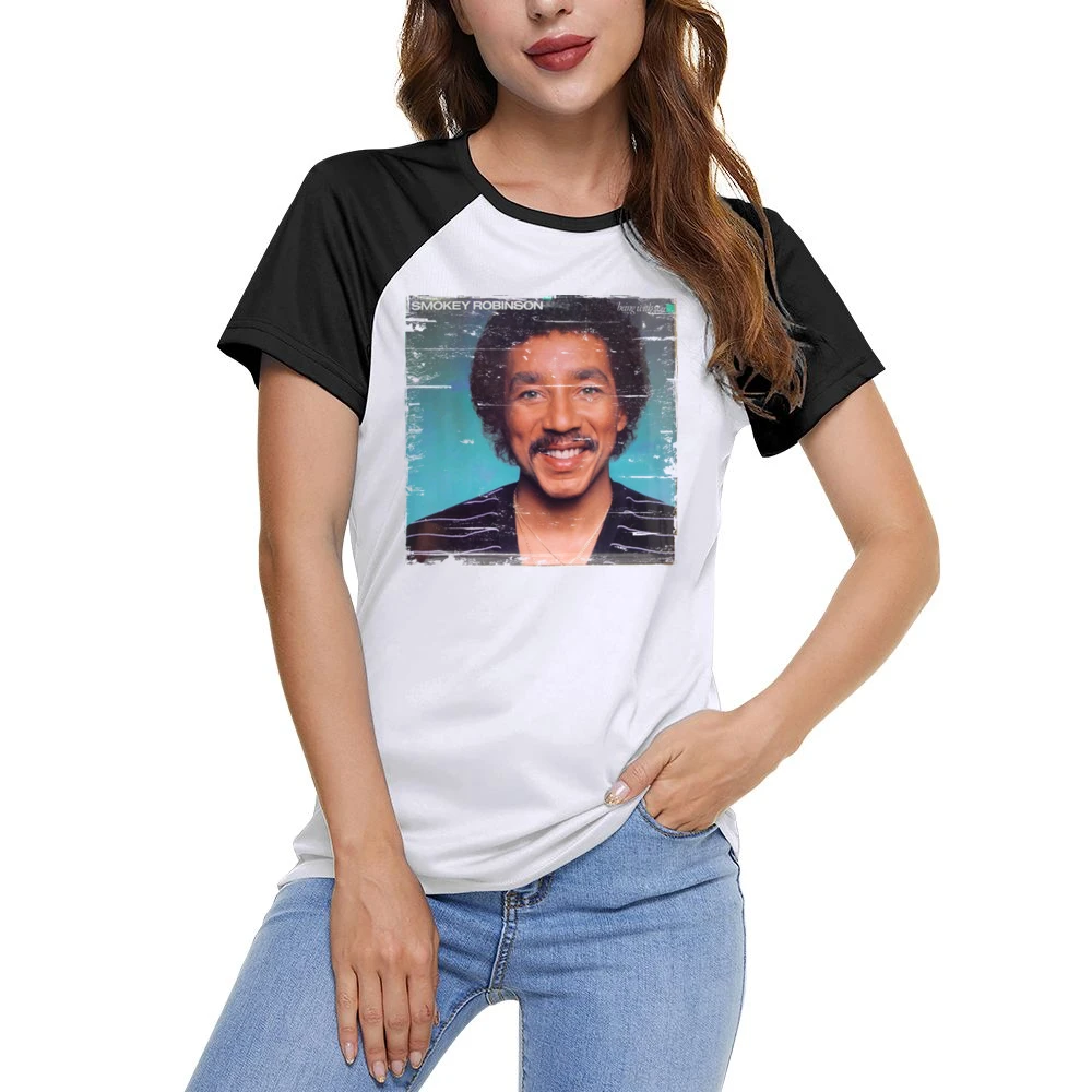 Smokey Robinson Being With You Album Cover Distressed Image Women Ladies Short Sleeve T-Shirt