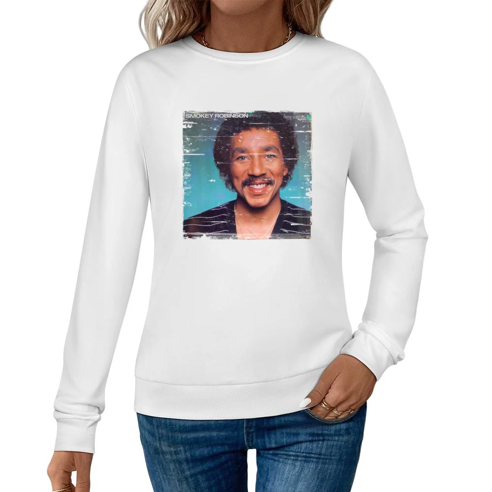 Smokey Robinson Being With You Album Cover Distressed Image Women Pullover Sweatshirt