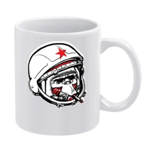 Smooking Monkey Cosmonaut White Mug