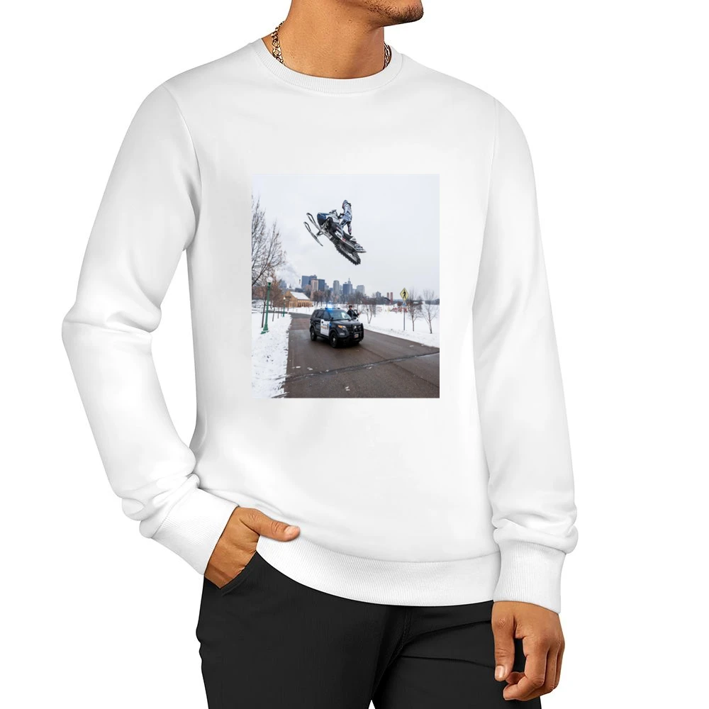 Snowmobile Sled Jump Cop Tshirt (all Colors And Styles Available) Men Pullover Sweatshirt