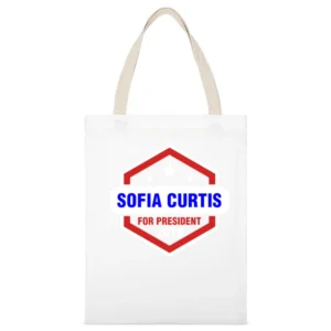 Sofia Curtis For President 2016 CSI TV Show White Canvas Tote Shopping Bag