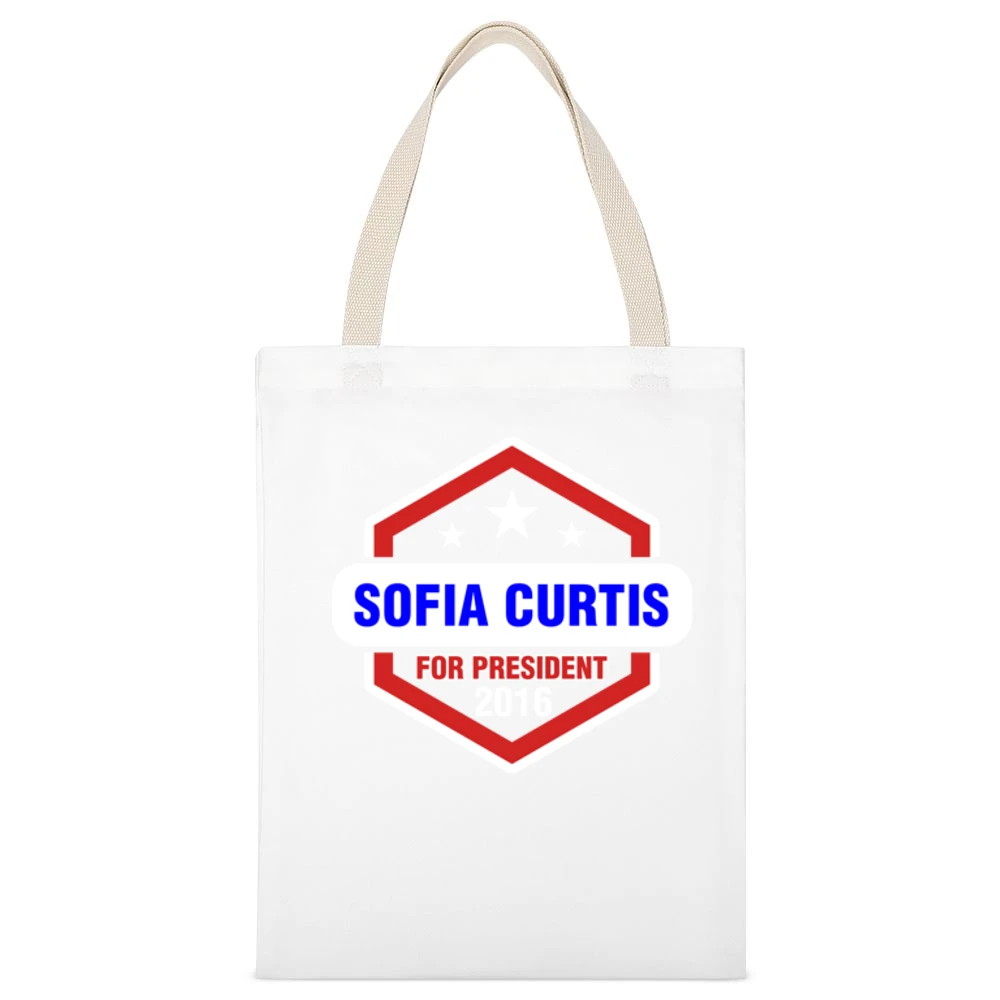 Sofia Curtis For President 2016 CSI TV Show White Canvas Tote Shopping Bag