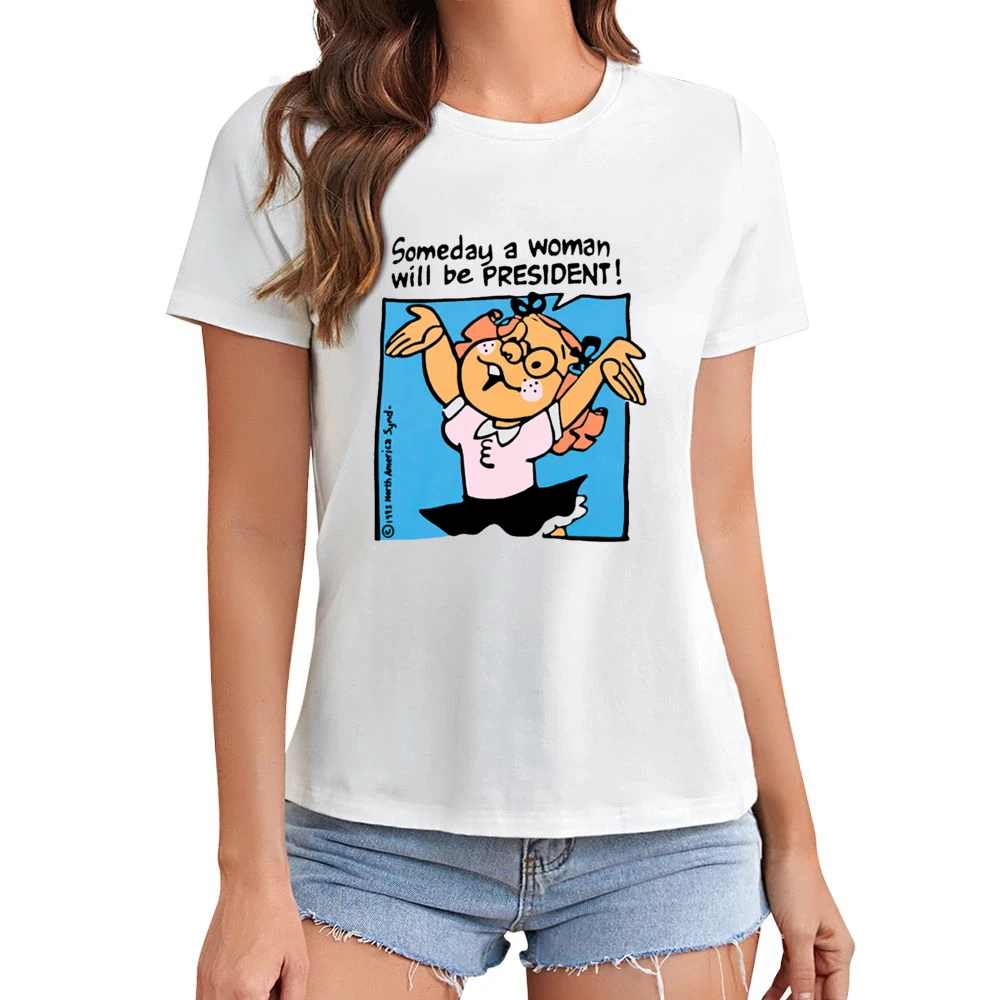 Someday A Woman Will Be President Vintage Controversial Walmart Americ Asian Size Women Ladies T-shirt
