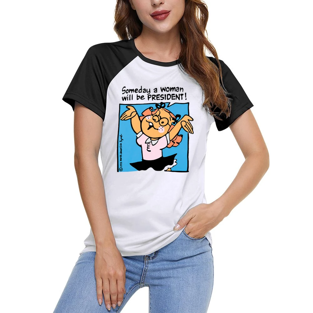Someday A Woman Will Be President Vintage Controversial Walmart Americ Women Ladies Short Sleeve T-Shirt