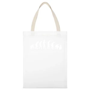 Something Somewhere Went Horribly Wrong Fun Evolution Graphic Tee Shir White Canvas Tote Shopping Bag