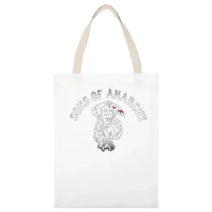 Sons of Anarchy the reaper guillotine logo White Canvas Tote Shopping Bag