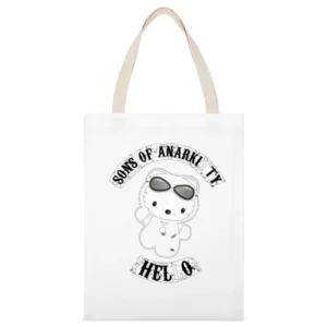 Sons of Anarkitty tee White Canvas Tote Shopping Bag