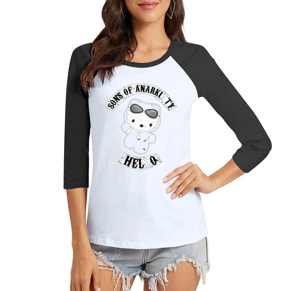 Sons of Anarkitty tee Women Ladies 3-4 Sleeve T-Shirt