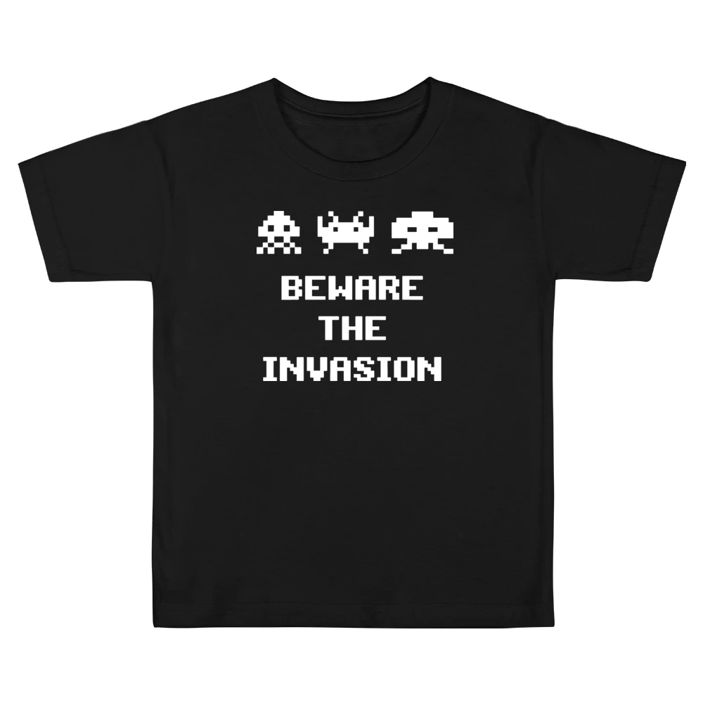 Space Invaders Beware The Invasion Kids Boys Girls T-Shirt