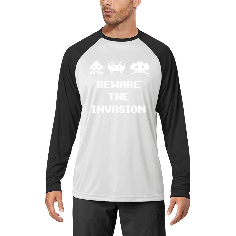 Space Invaders Beware The Invasion Men Long Sleeve T-Shirt