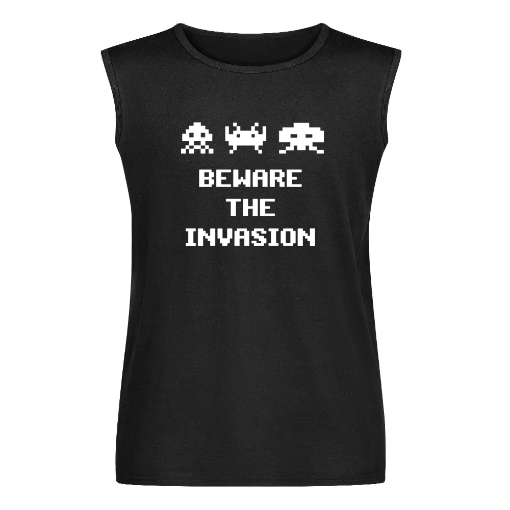Space Invaders Beware The Invasion Men Sleeveless T-Shirt