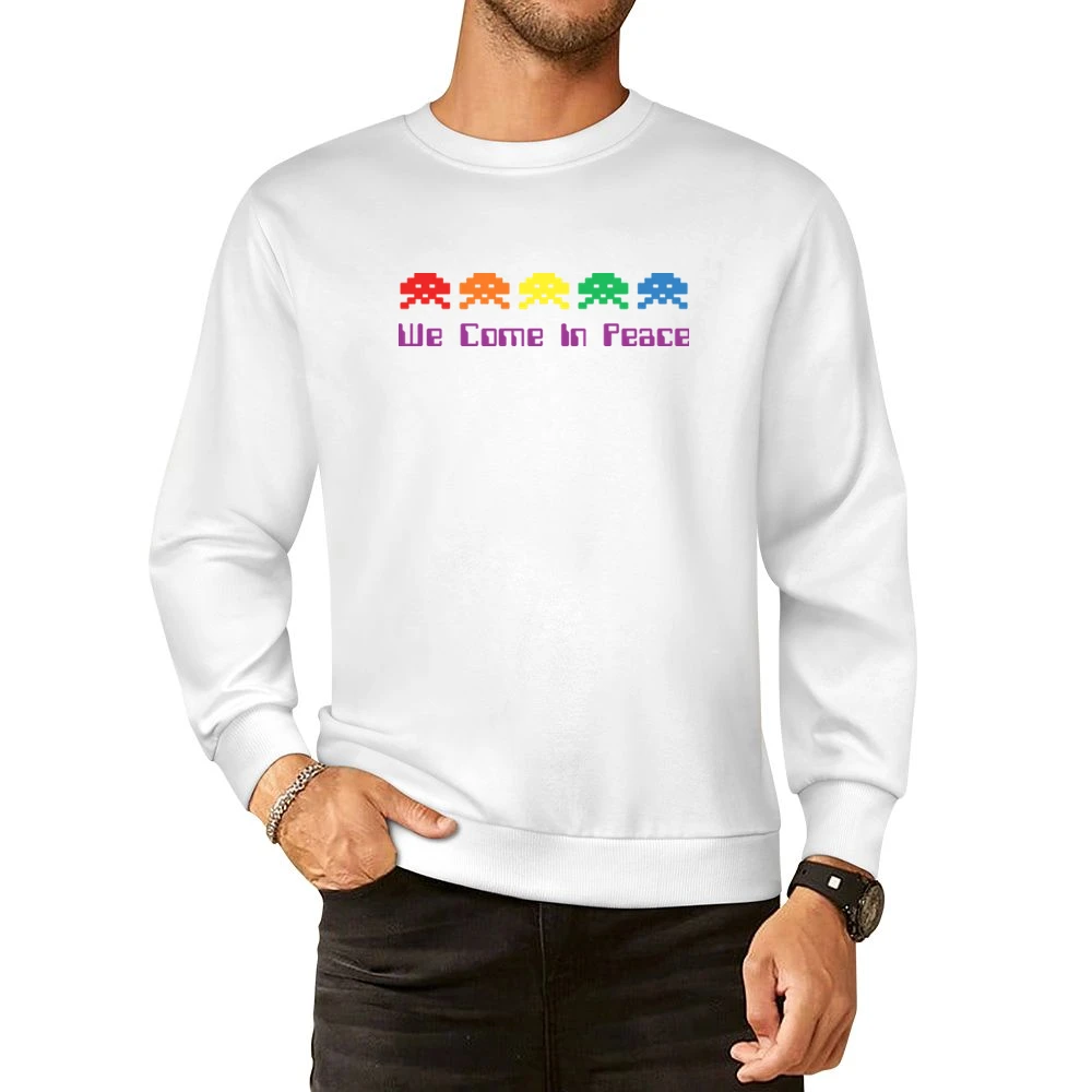 Space Invaders Come In Peace European Size Pullover Sweater