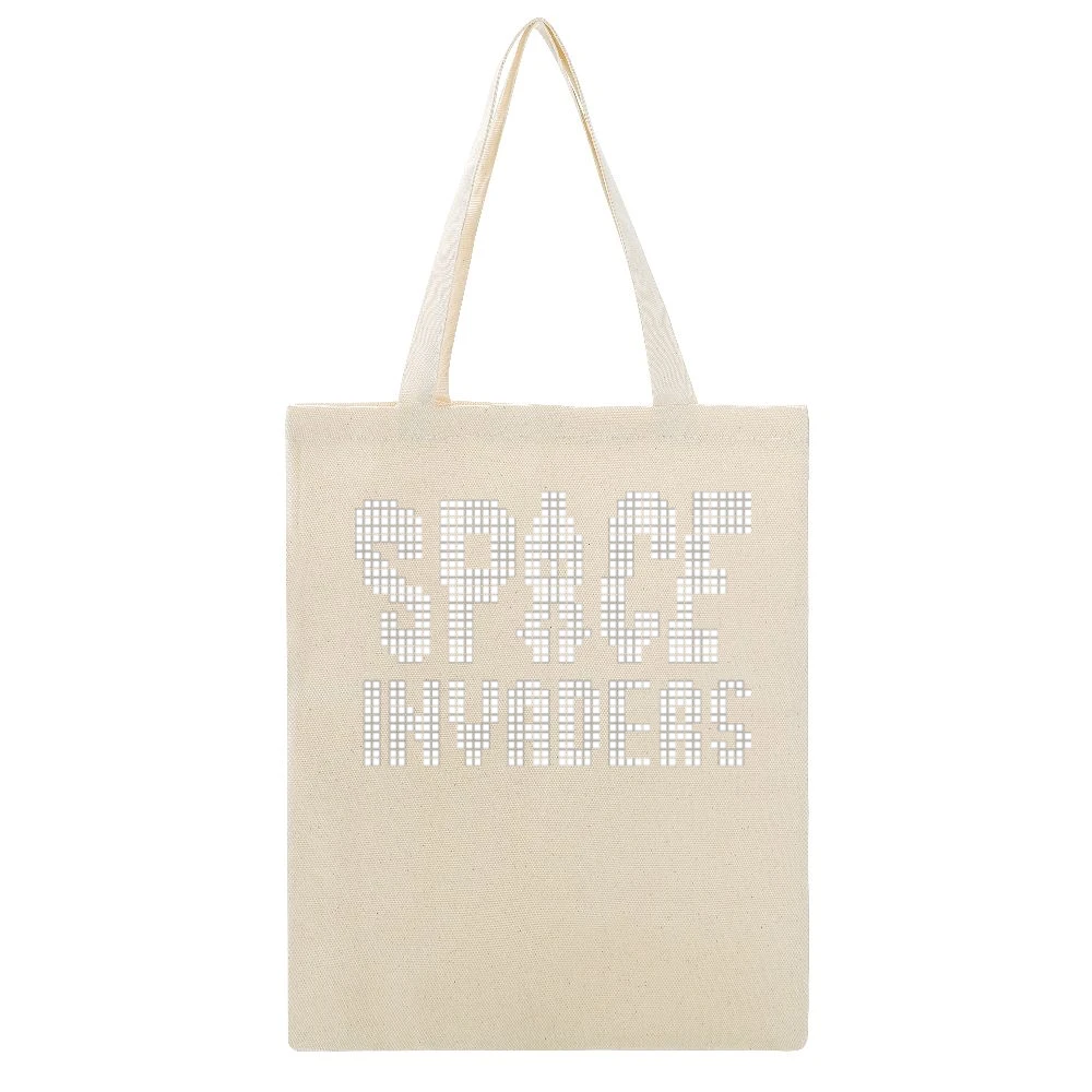 Space Invaders arcade video game Tomohiro Nishikado Beige Canvas Tote Shopping Bag