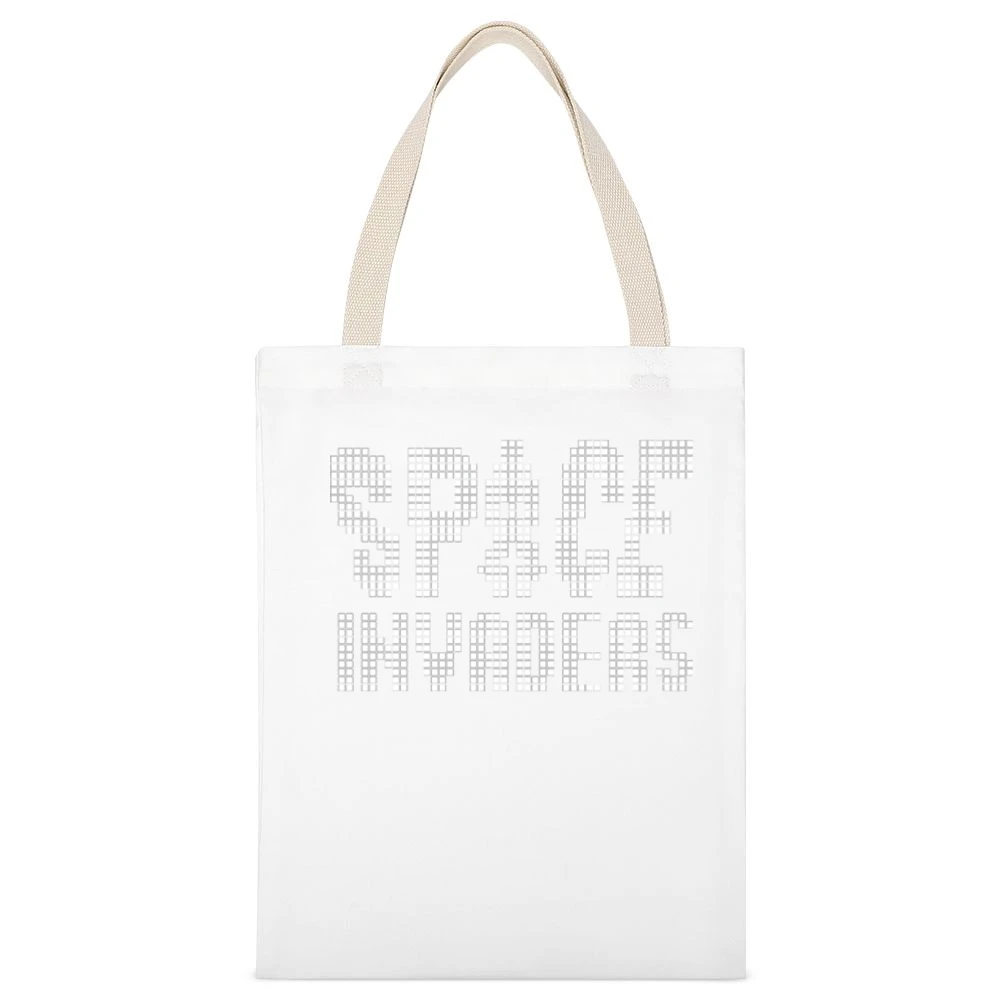 Space Invaders arcade video game Tomohiro Nishikado White Canvas Tote Shopping Bag