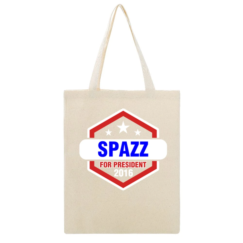 Spazz For President 2016 The League TV Show Beige Canvas Tote Shopping Bag