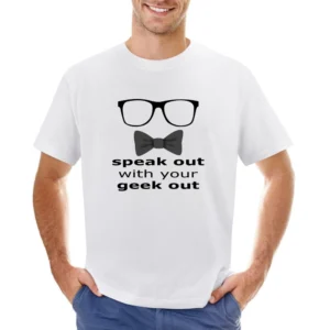 Speek out with your geek out - geeky glass with buttelfy tie - nerd T Asian Size Men T-Shirt