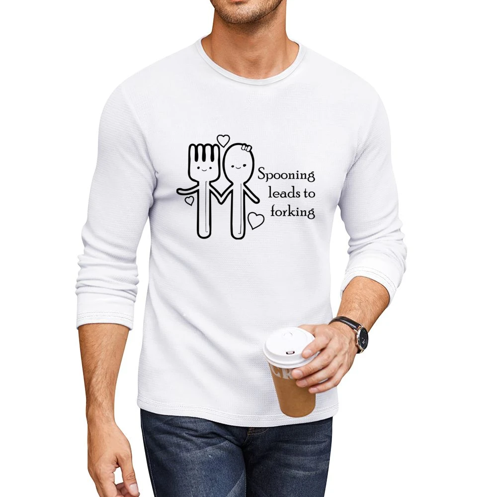 Spooning lead to forking funny spoon and fork Men CrewNeck Long Sleeve T-Shirt