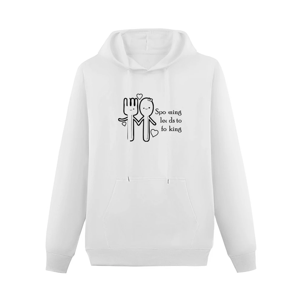 Spooning lead to forking funny spoon and fork Men Hoodie With Pocket