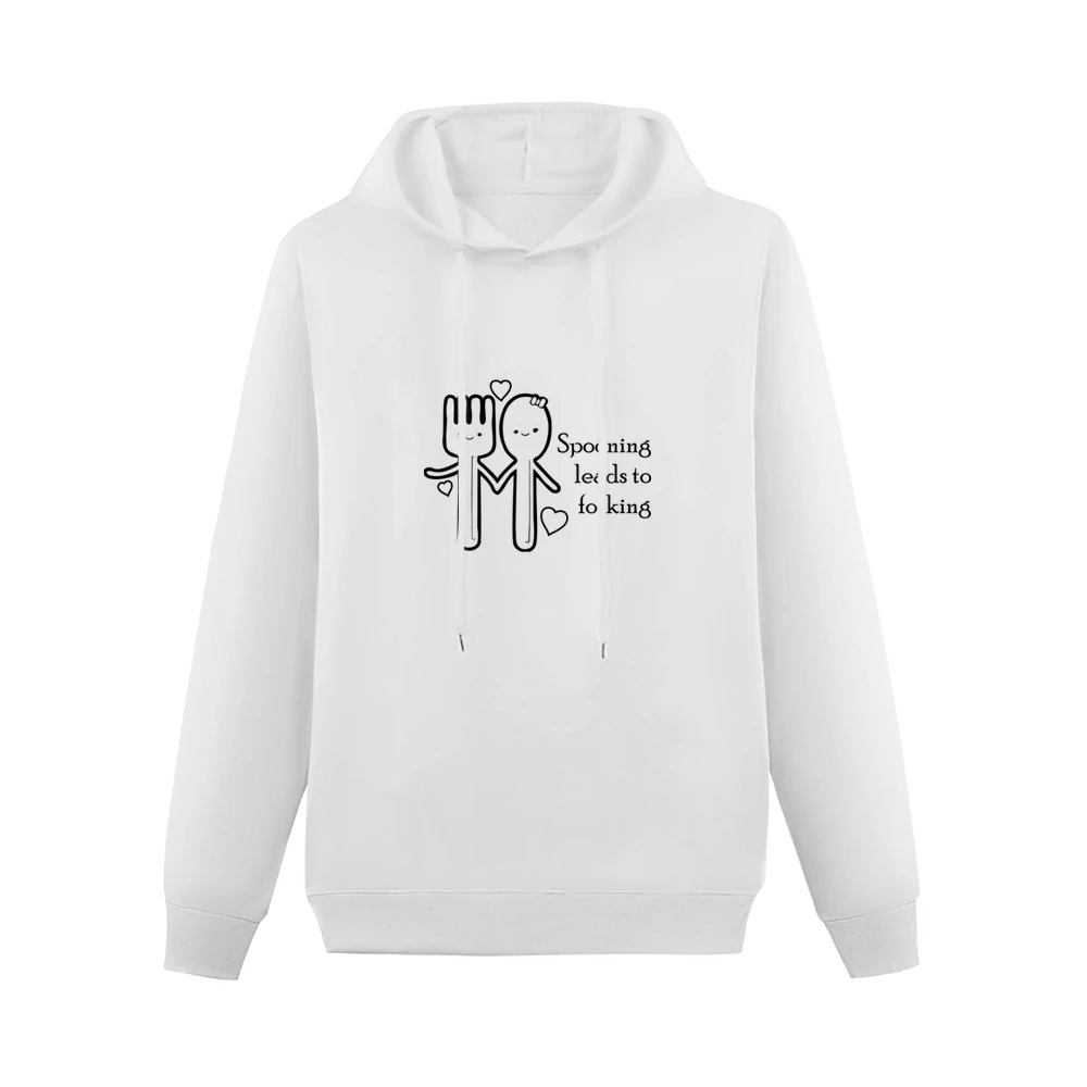 Spooning lead to forking funny spoon and fork Men Hoodie Without Pocket