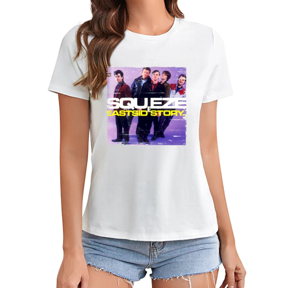 Squeeze East Side Story Album Cover Distressed Image Asian Size Women Ladies T-shirt