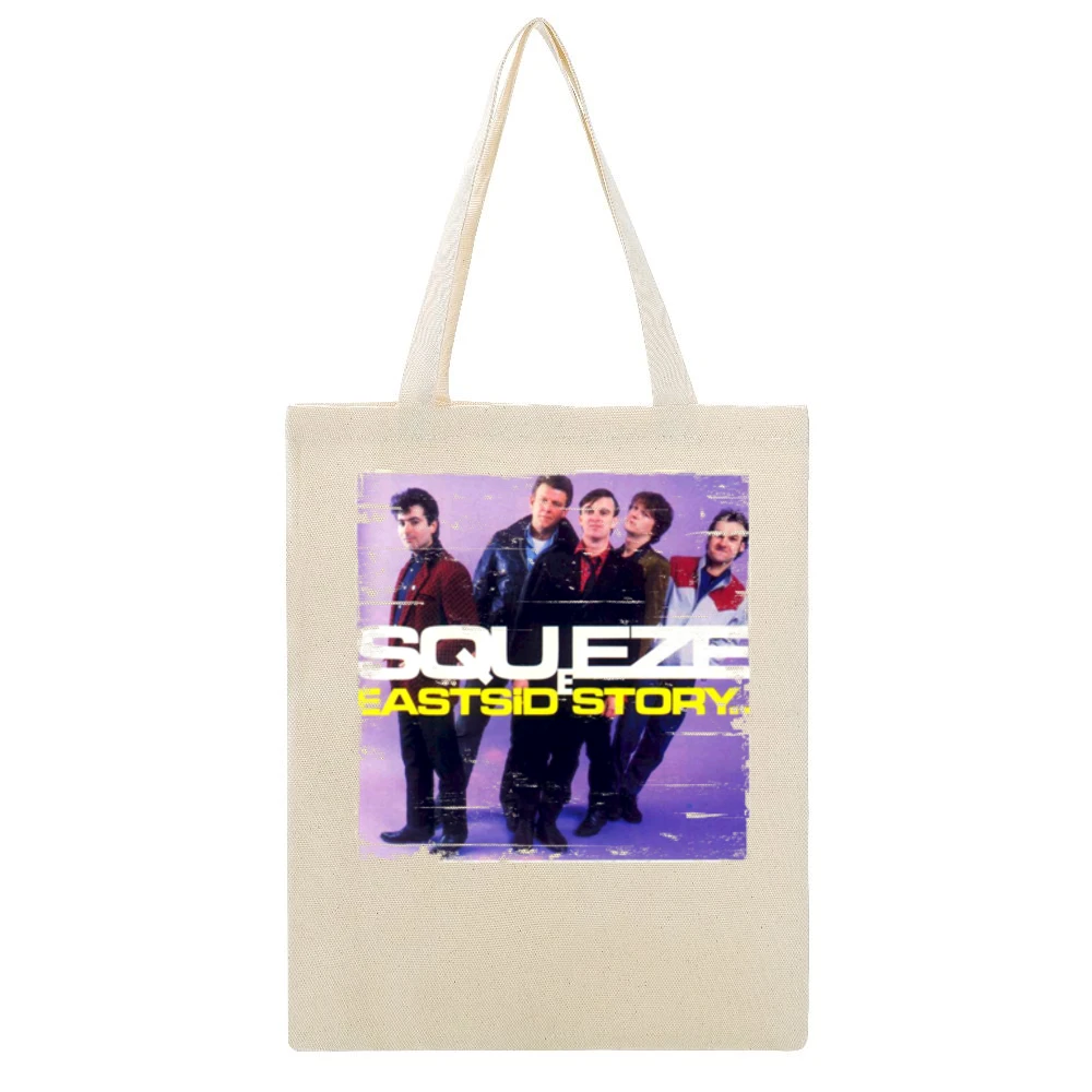 Squeeze East Side Story Album Cover Distressed Image Beige Canvas Tote Shopping Bag