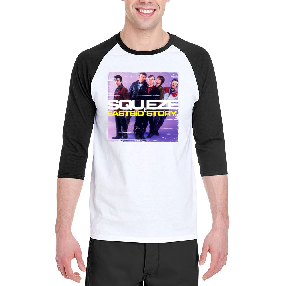 Squeeze East Side Story Album Cover Distressed Image Men 3/4 Sleeve T-Shirt