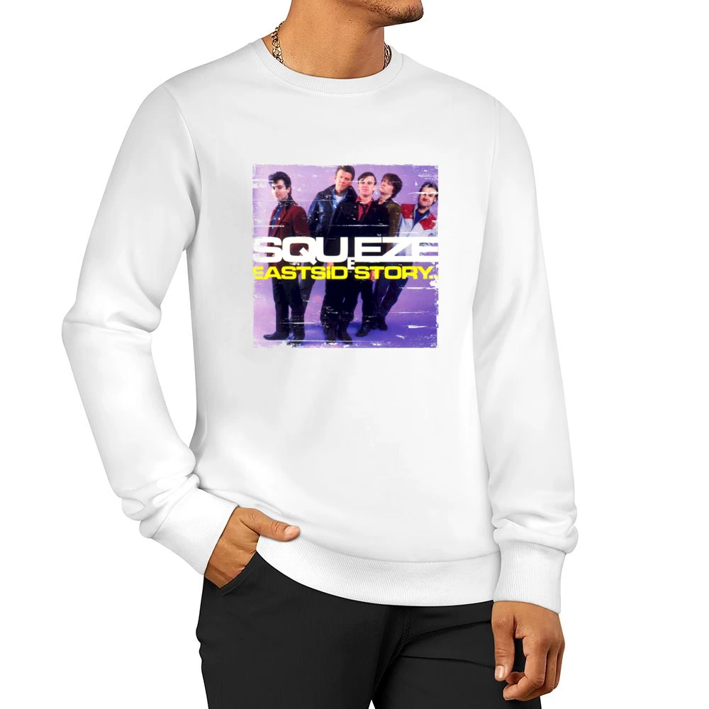 Squeeze East Side Story Album Cover Distressed Image Men Pullover Sweatshirt