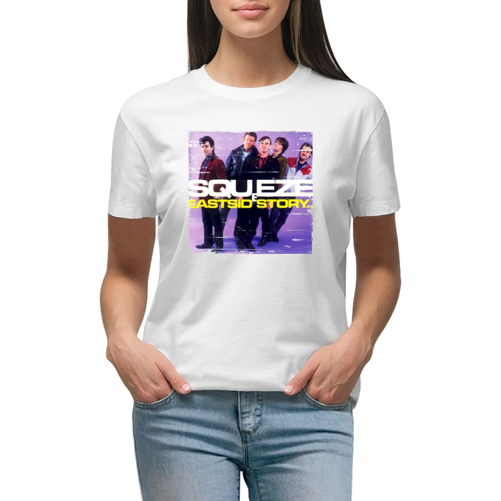 Squeeze East Side Story Album Cover Distressed Image Premium Women Ladies T-shirt