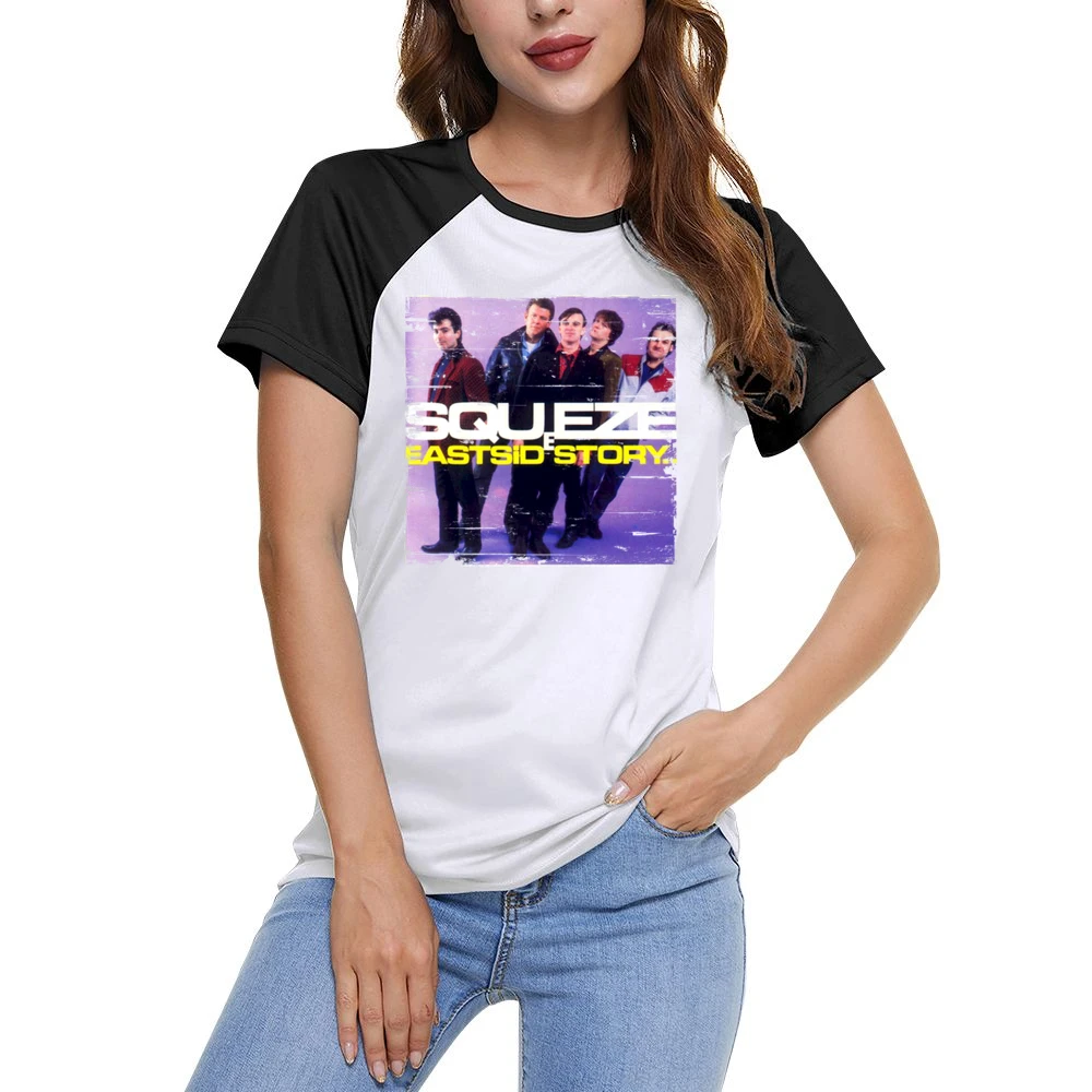 Squeeze East Side Story Album Cover Distressed Image Women Ladies Short Sleeve T-Shirt