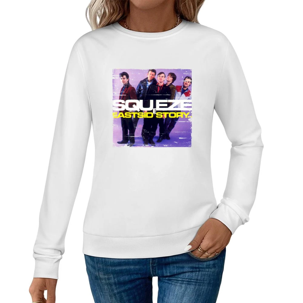 Squeeze East Side Story Album Cover Distressed Image Women Pullover Sweatshirt