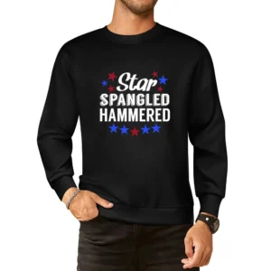 Star Spangled Hammered Funny USA American Fourth Of July Celebration G European Size Pullover Sweater