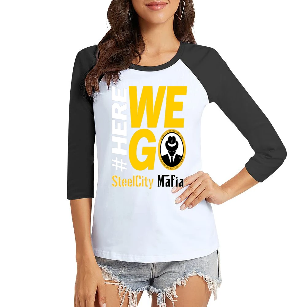 Steel City Mafia Tshirt Women Ladies 3-4 Sleeve T-Shirt