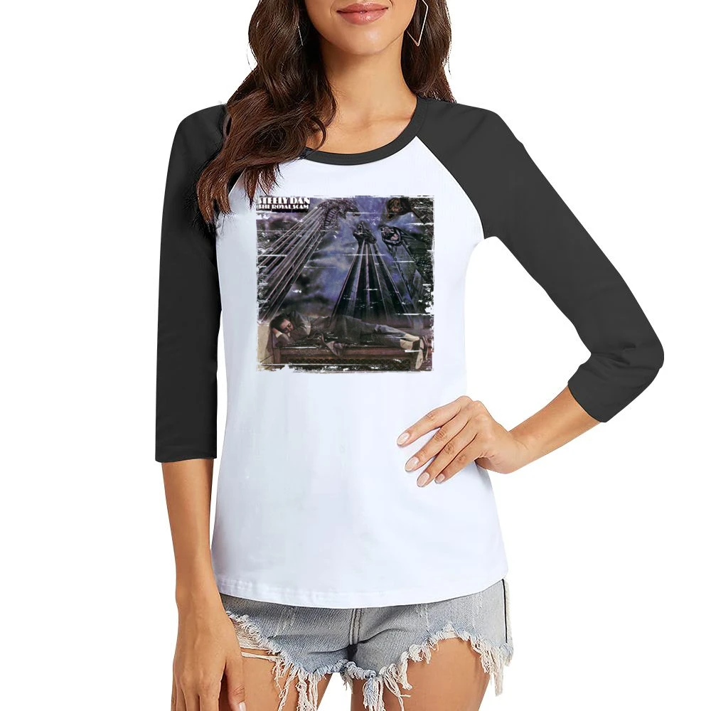 Steely Dan The Royal Scam Album Cover Distressed Image Women Ladies 3-4 Sleeve T-Shirt