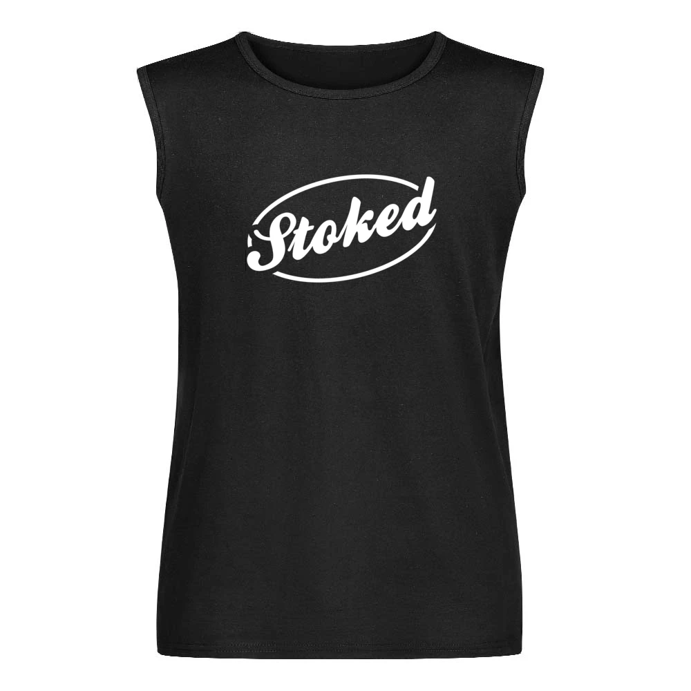 Stoked Fun Extreme Sports Skate Snow Wake Boarding Freestyle Graphic T Men Sleeveless T-Shirt