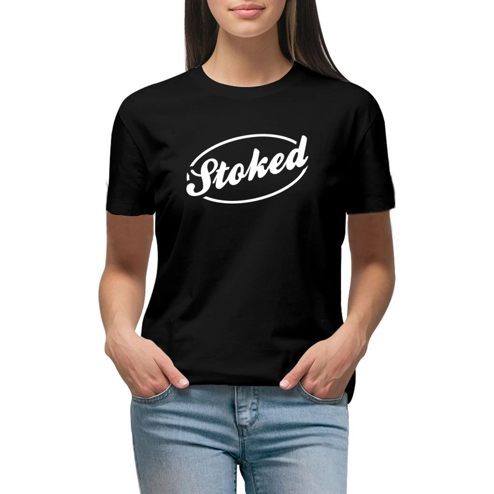 Stoked Fun Extreme Sports Skate Snow Wake Boarding Freestyle Graphic T Premium Women Ladies T-shirt