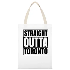 Straight Out Of Toronto Tshirt White Canvas Tote Shopping Bag