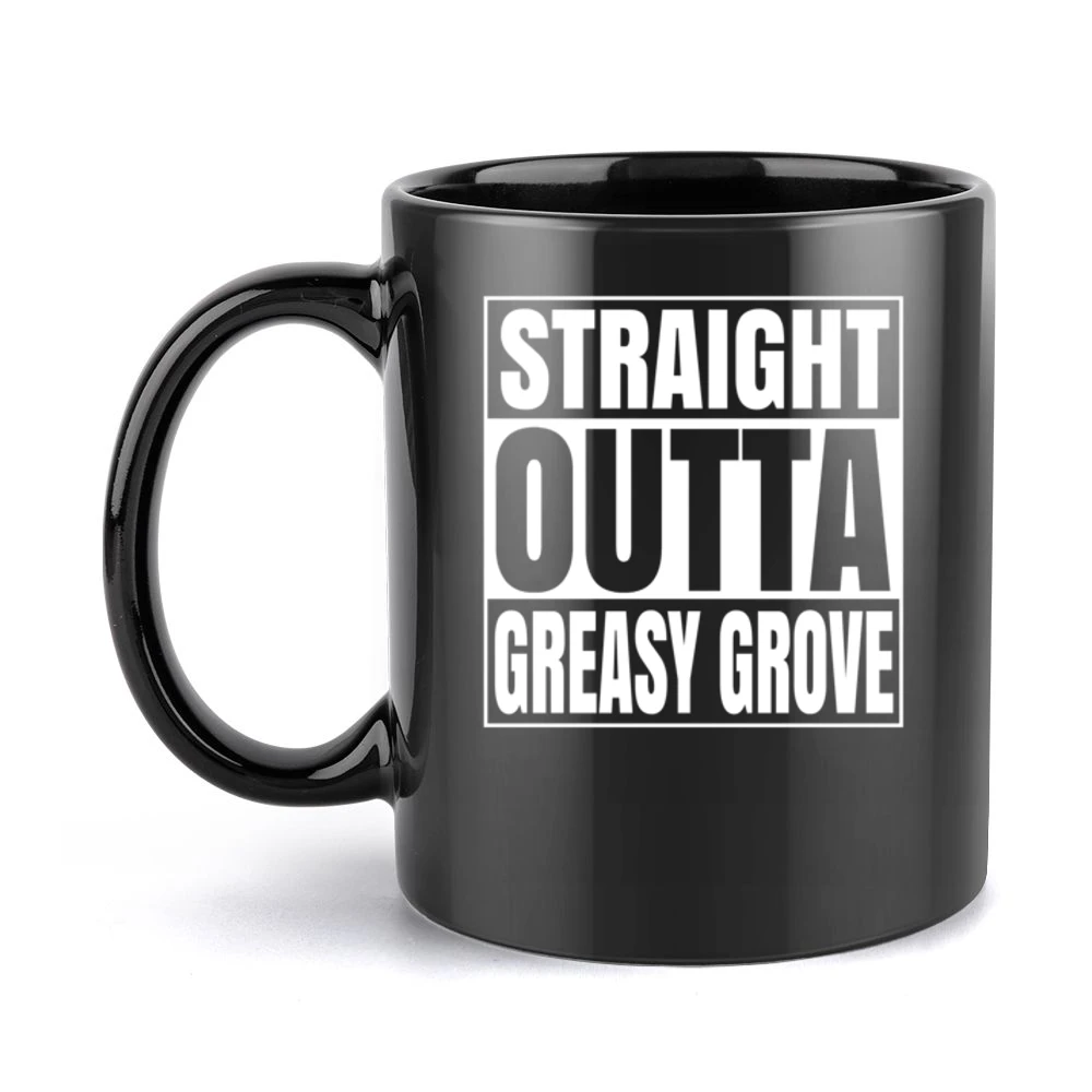 Straight Outta Greasy Grove Fortnite Battle Royale Funny Video Game T Black Mug