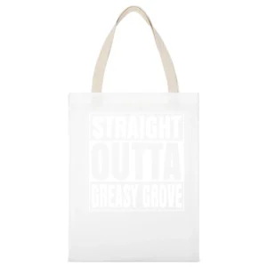 Straight Outta Greasy Grove Fortnite Battle Royale Funny Video Game T White Canvas Tote Shopping Bag