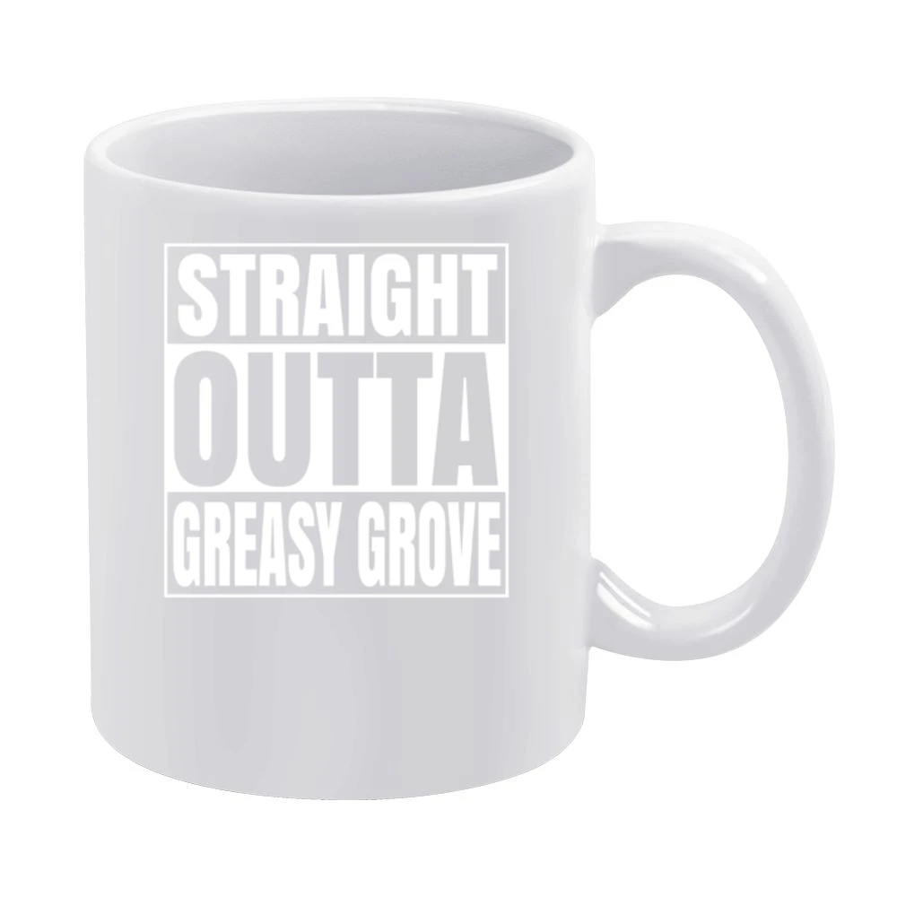 Straight Outta Greasy Grove Fortnite Battle Royale Funny Video Game T White Mug
