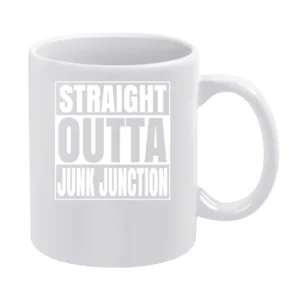 Straight Outta Junk Junction Fortnite Battle Royale Funny Video Game T White Mug