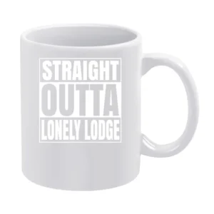 Straight Outta Lonely Lodge Fortnite Battle Royale Funny Video Game T White Mug