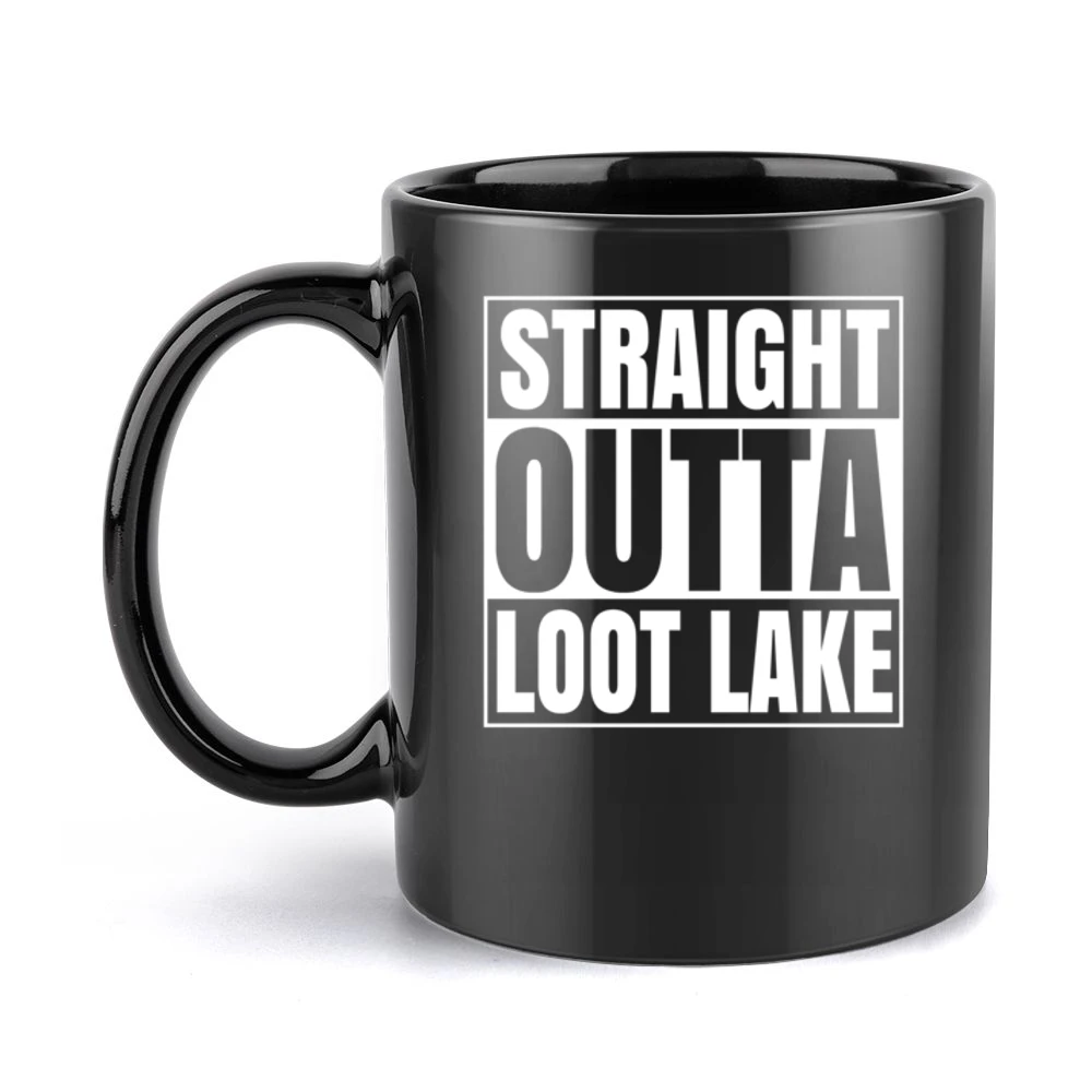 Straight Outta Loot Lake Fortnite Battle Royale Funny Video Game T Shi Black Mug