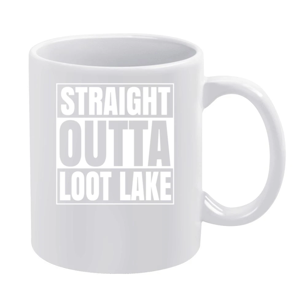 Straight Outta Loot Lake Fortnite Battle Royale Funny Video Game T Shi White Mug