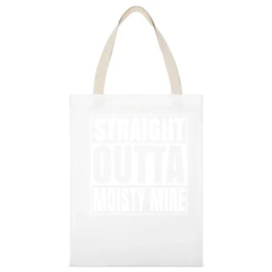 Straight Outta Moisty Mire Fortnite Battle Royale Funny Video Game T S White Canvas Tote Shopping Bag