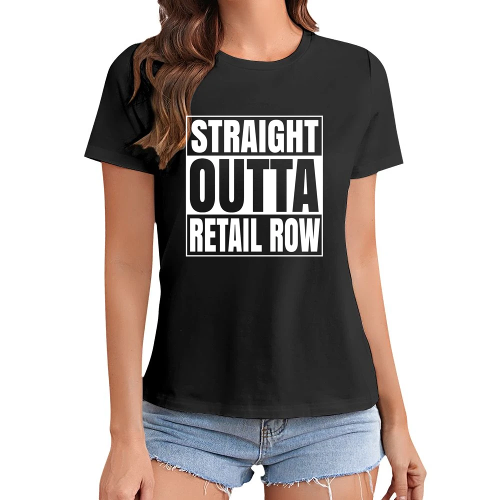 Straight Outta Retail Row Fortnite Battle Royale Funny Video Game T Sh Asian Size Women Ladies T-shirt