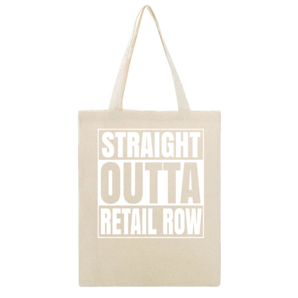 Straight Outta Retail Row Fortnite Battle Royale Funny Video Game T Sh Beige Canvas Tote Shopping Bag