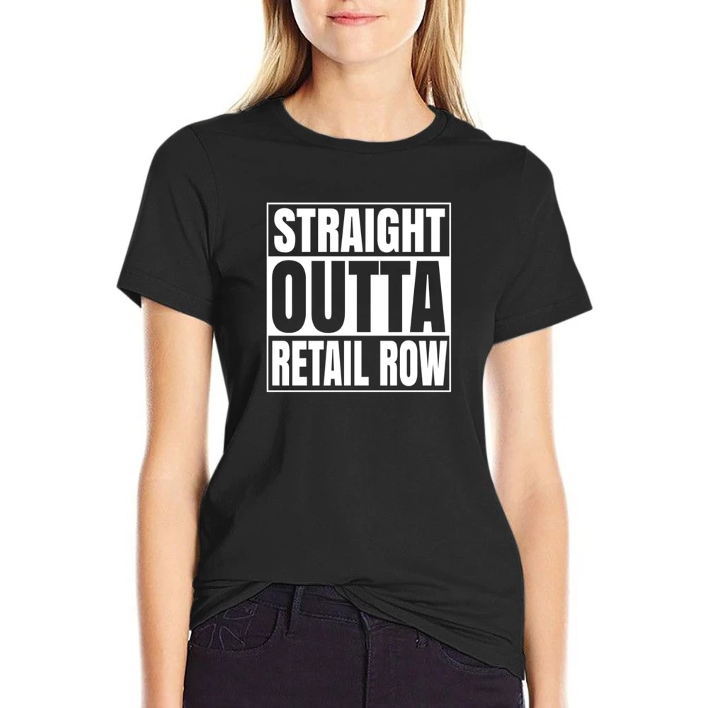 Straight Outta Retail Row Fortnite Battle Royale Funny Video Game T Sh US Size Women Ladies T-shirt