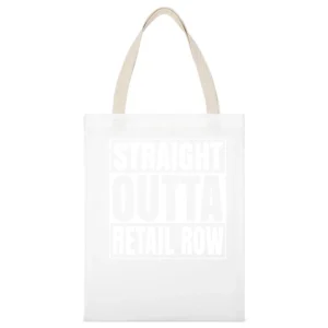 Straight Outta Retail Row Fortnite Battle Royale Funny Video Game T Sh White Canvas Tote Shopping Bag