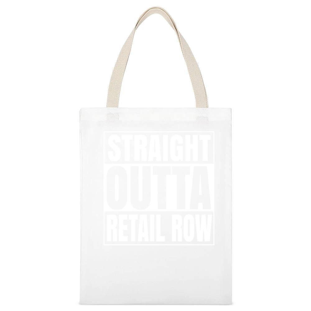 Straight Outta Retail Row Fortnite Battle Royale Funny Video Game T Sh White Canvas Tote Shopping Bag